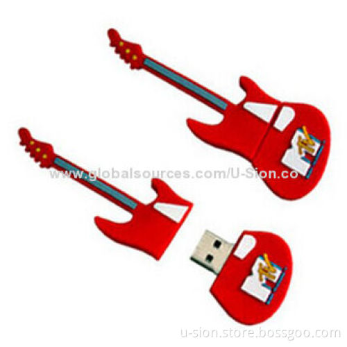 Promotional Cartoon Guitar-shaped USB Flash Drives, Customized Designs Welcomed